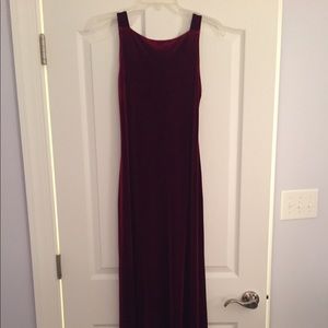 Elegant red velvet gown